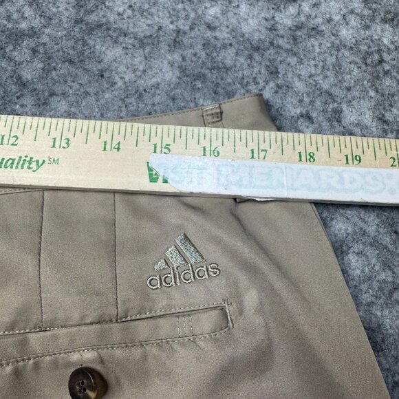 Adidas Shorts Mens Size 34 Beige Khaki Golf Flat Front Performance Climalite - Picture 5 of 7